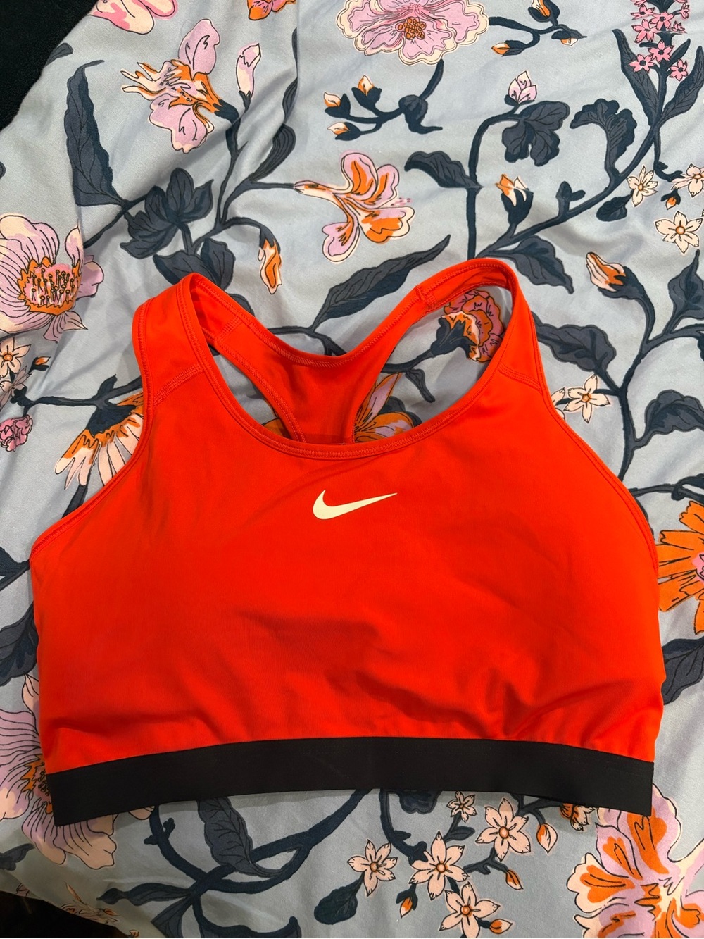 Nike Bright Red Sports Bra with Black Underband